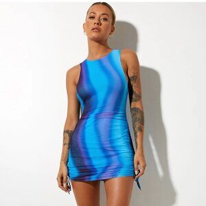 SALE 🪐2 for $40🪐 MOTEL Summer Festival Blue Bodycon Dress - Size XS NBW